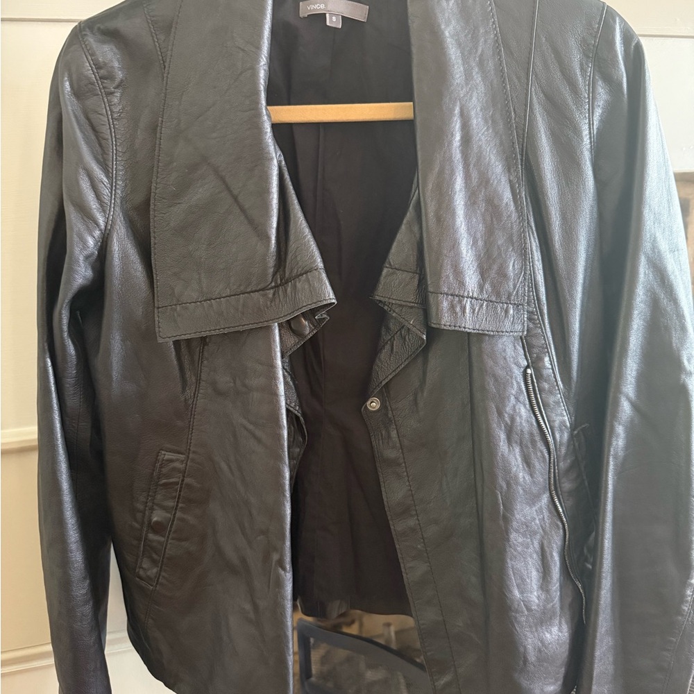 Vince Black Leather Jacket